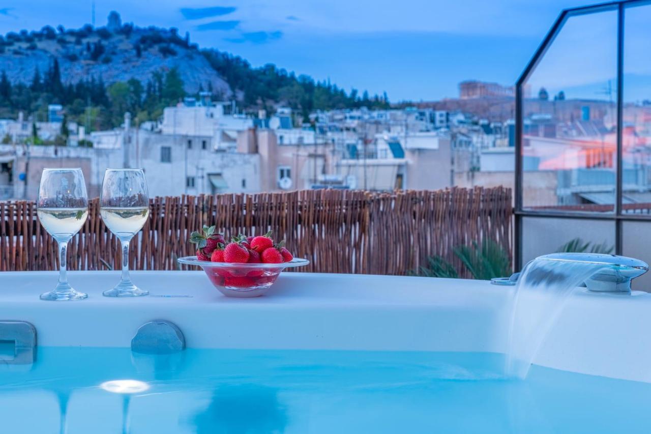 Topfloor Getaway Balcony&Hot Tub+Acropolis View Atena Exterior foto