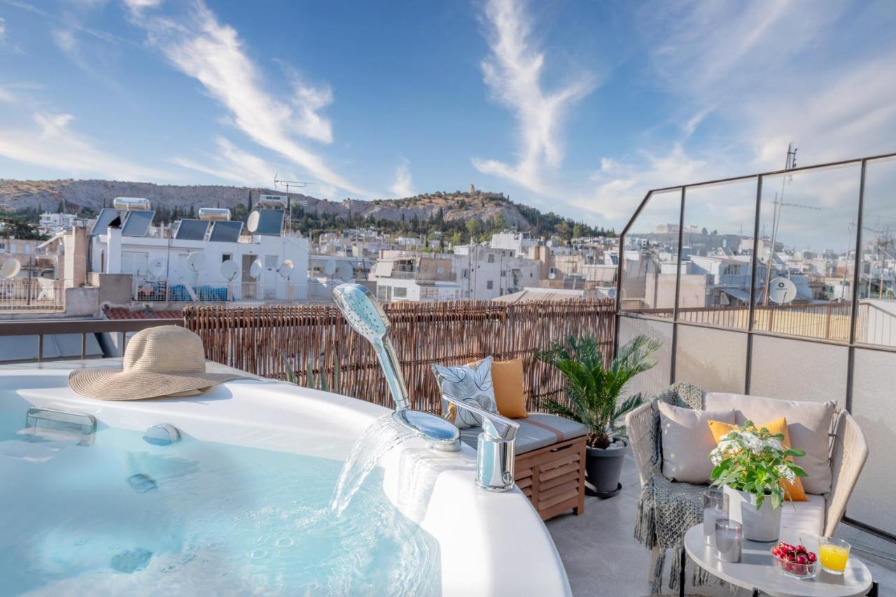 Topfloor Getaway Balcony&Hot Tub+Acropolis View Atena Exterior foto