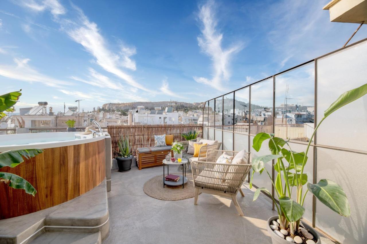 Topfloor Getaway Balcony&Hot Tub+Acropolis View Atena Exterior foto