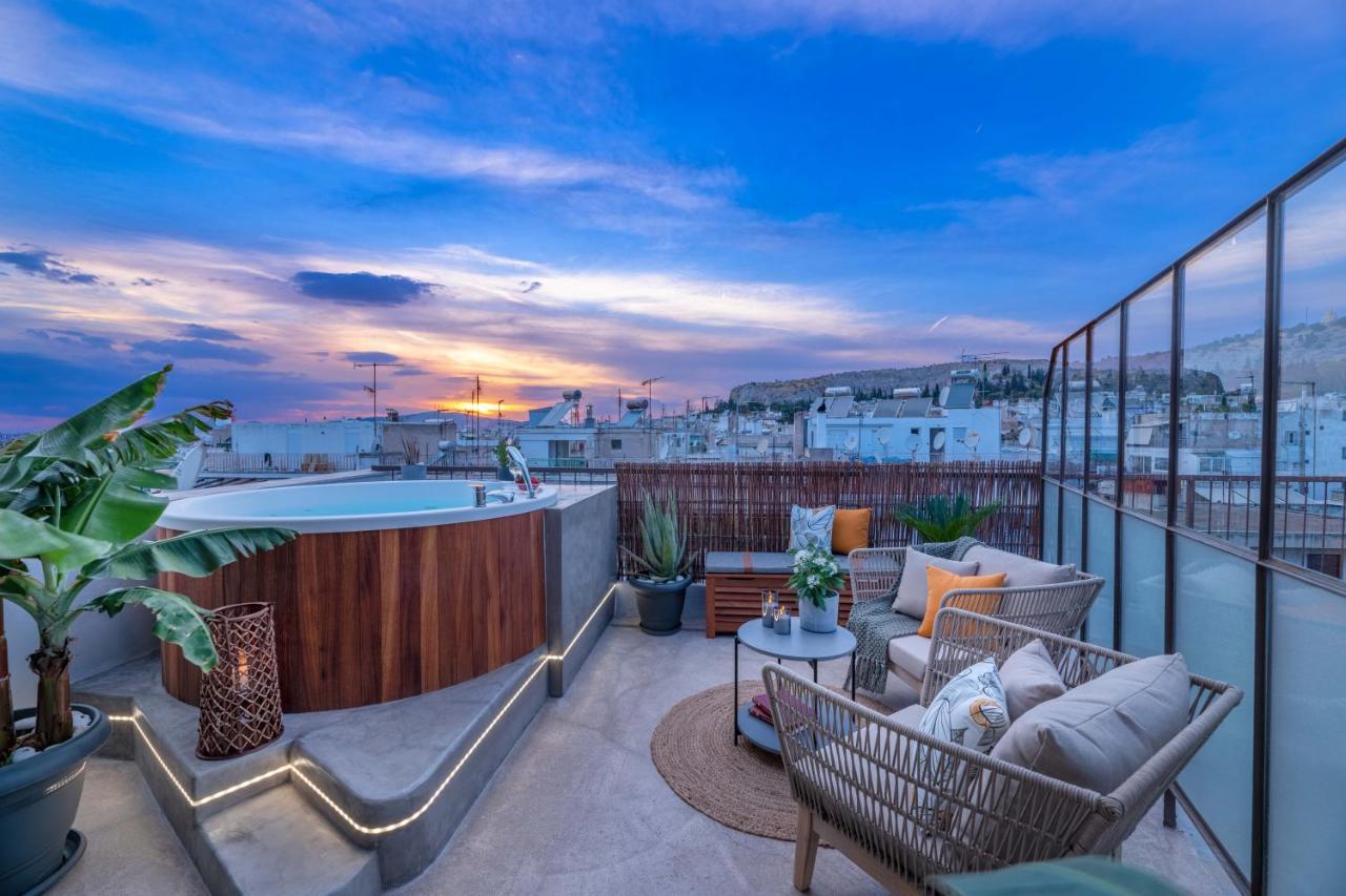 Topfloor Getaway Balcony&Hot Tub+Acropolis View Atena Exterior foto